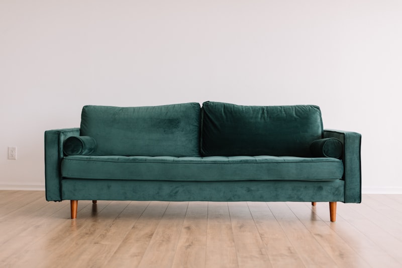 Sammetssoffa, 3-sits, grön